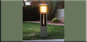 contemporary bollards with custom address light panel