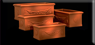 Rectangular Planters with garland